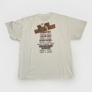 Vintage Big Dog Barbecue Rules T-Shirt XXL 24x29 White Funny BBQ Graphic USA